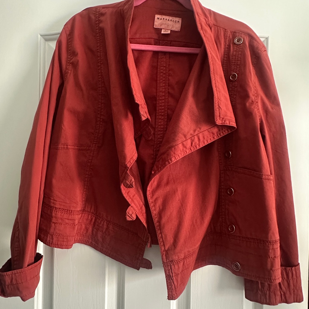 Anthropologie Brick Red Utility Jacket